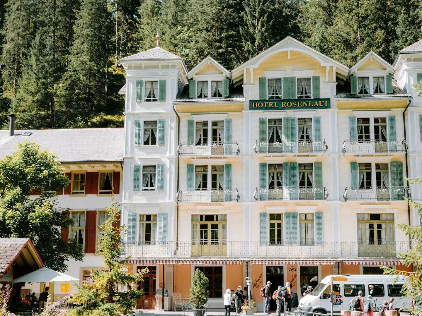 A large white building with lots of windows